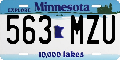 MN license plate 563MZU