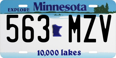 MN license plate 563MZV