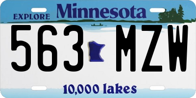 MN license plate 563MZW