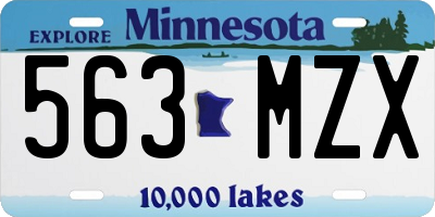 MN license plate 563MZX