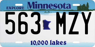 MN license plate 563MZY