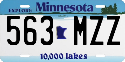 MN license plate 563MZZ