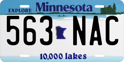 MN license plate 563NAC