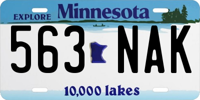MN license plate 563NAK