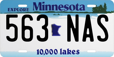 MN license plate 563NAS