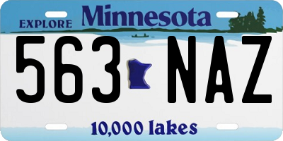 MN license plate 563NAZ