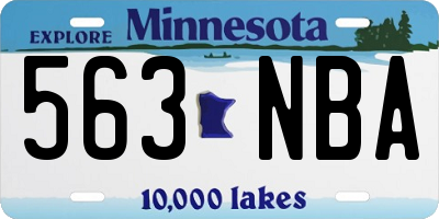 MN license plate 563NBA
