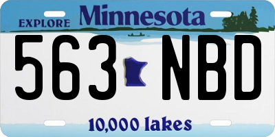 MN license plate 563NBD
