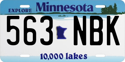 MN license plate 563NBK