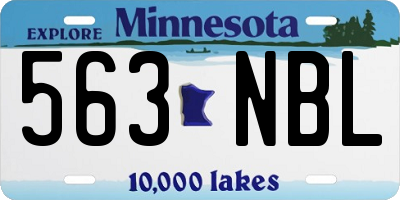 MN license plate 563NBL