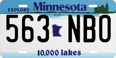 MN license plate 563NBO