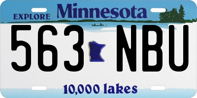 MN license plate 563NBU