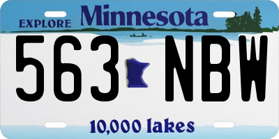 MN license plate 563NBW