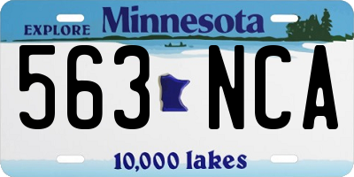 MN license plate 563NCA