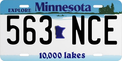 MN license plate 563NCE