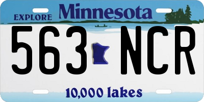 MN license plate 563NCR