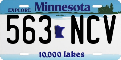 MN license plate 563NCV