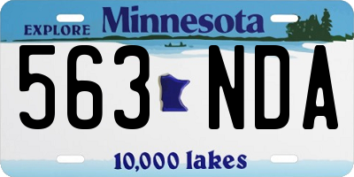 MN license plate 563NDA