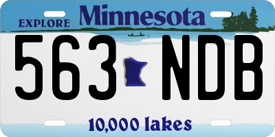 MN license plate 563NDB