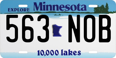 MN license plate 563NOB