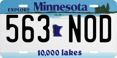 MN license plate 563NOD