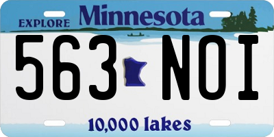 MN license plate 563NOI