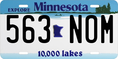 MN license plate 563NOM
