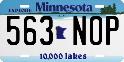 MN license plate 563NOP