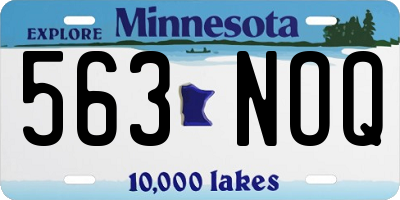 MN license plate 563NOQ