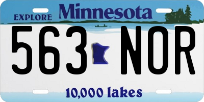 MN license plate 563NOR