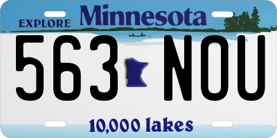 MN license plate 563NOU
