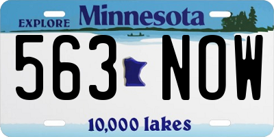 MN license plate 563NOW