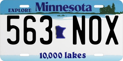 MN license plate 563NOX