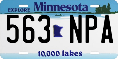 MN license plate 563NPA