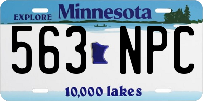 MN license plate 563NPC
