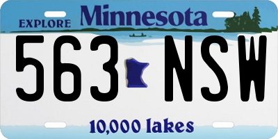 MN license plate 563NSW