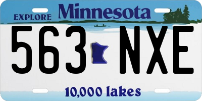 MN license plate 563NXE