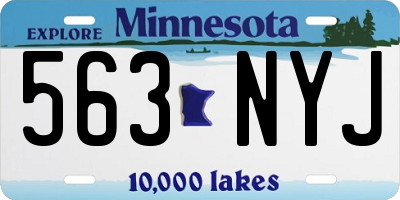 MN license plate 563NYJ