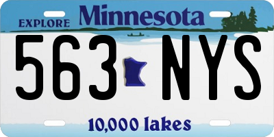 MN license plate 563NYS