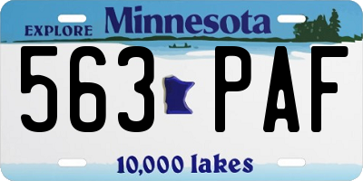 MN license plate 563PAF