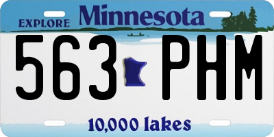 MN license plate 563PHM