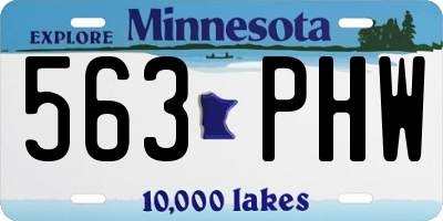 MN license plate 563PHW