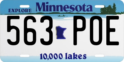MN license plate 563POE