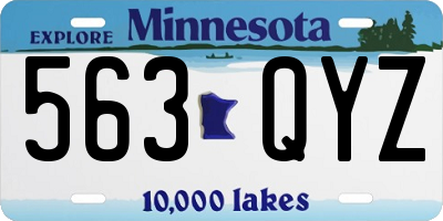 MN license plate 563QYZ