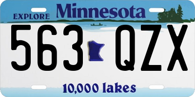 MN license plate 563QZX