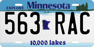 MN license plate 563RAC