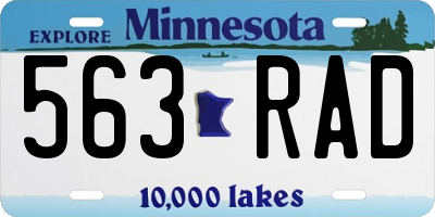 MN license plate 563RAD
