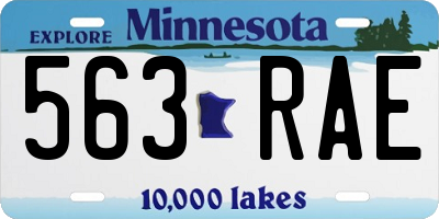 MN license plate 563RAE