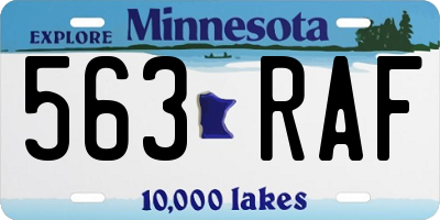 MN license plate 563RAF
