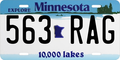 MN license plate 563RAG